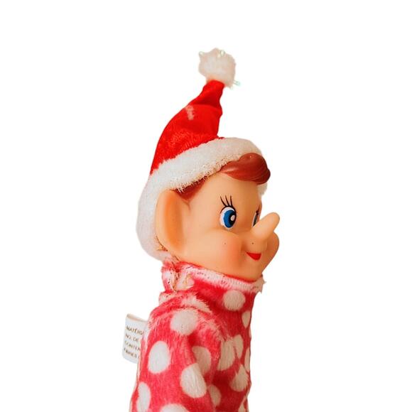 VNTG Christmas PIXIE ELF Tree Ornament Long Nose Rubber Smile Happy Knome Elves - Picture 7 of 11